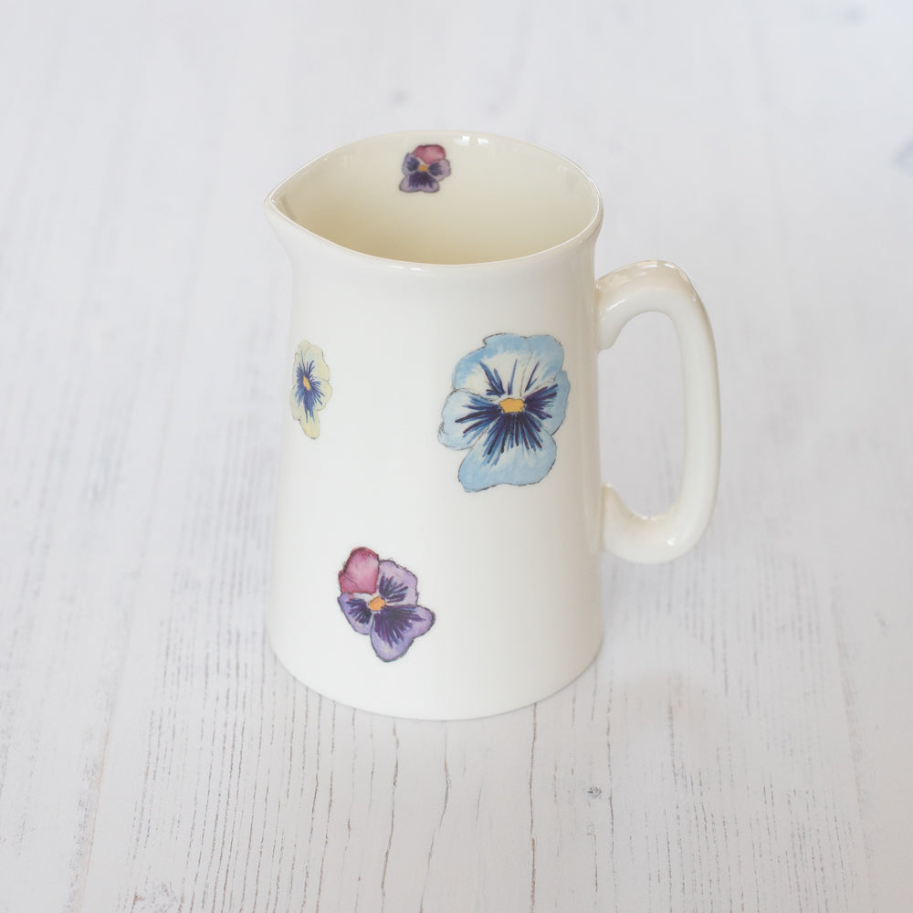 Bone China Jug Small - Pansies