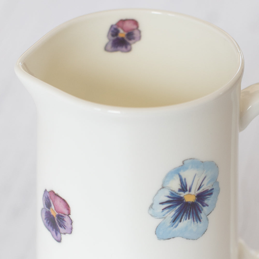 Bone China Jug - Pansies