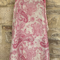 Cashmere Pashmina - Pink Paisley