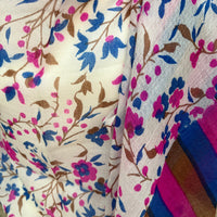 Cashmere Pashmina - Pink, Blue & Brown Florals