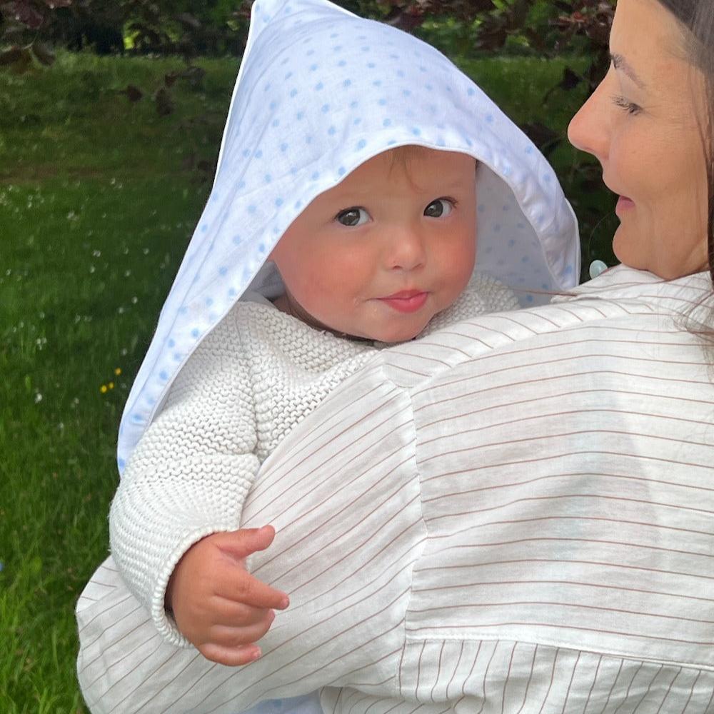 Baby Blanket / Swaddle Cloth - Polka Dot with Hood