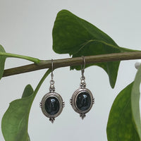 Black Star & Silver Earrings