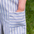 Unisex Organic Cotton Dungarees - Off White & Blue Stripe
