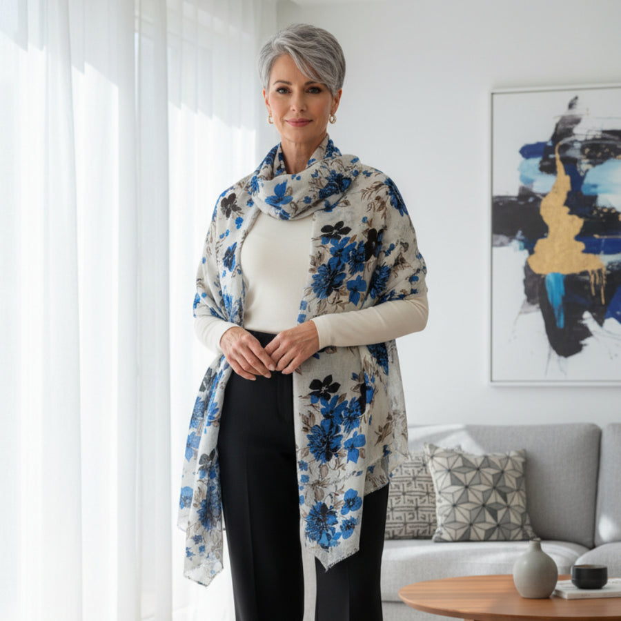 Cashmere Pashmina - Vintage Blue