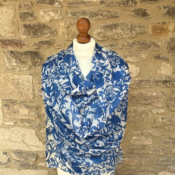 Cashmere Pashmina - Blue Floral