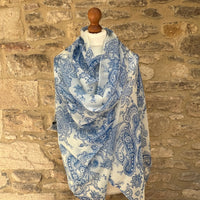 Cashmere Pashmina - Blue Paisley