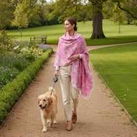 Cashmere Pashmina - Shocking Pink Paisley