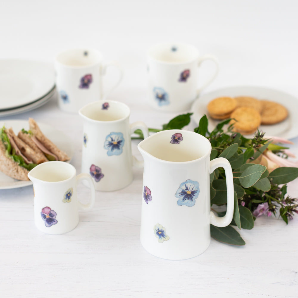 Bone China Jug - Pansies