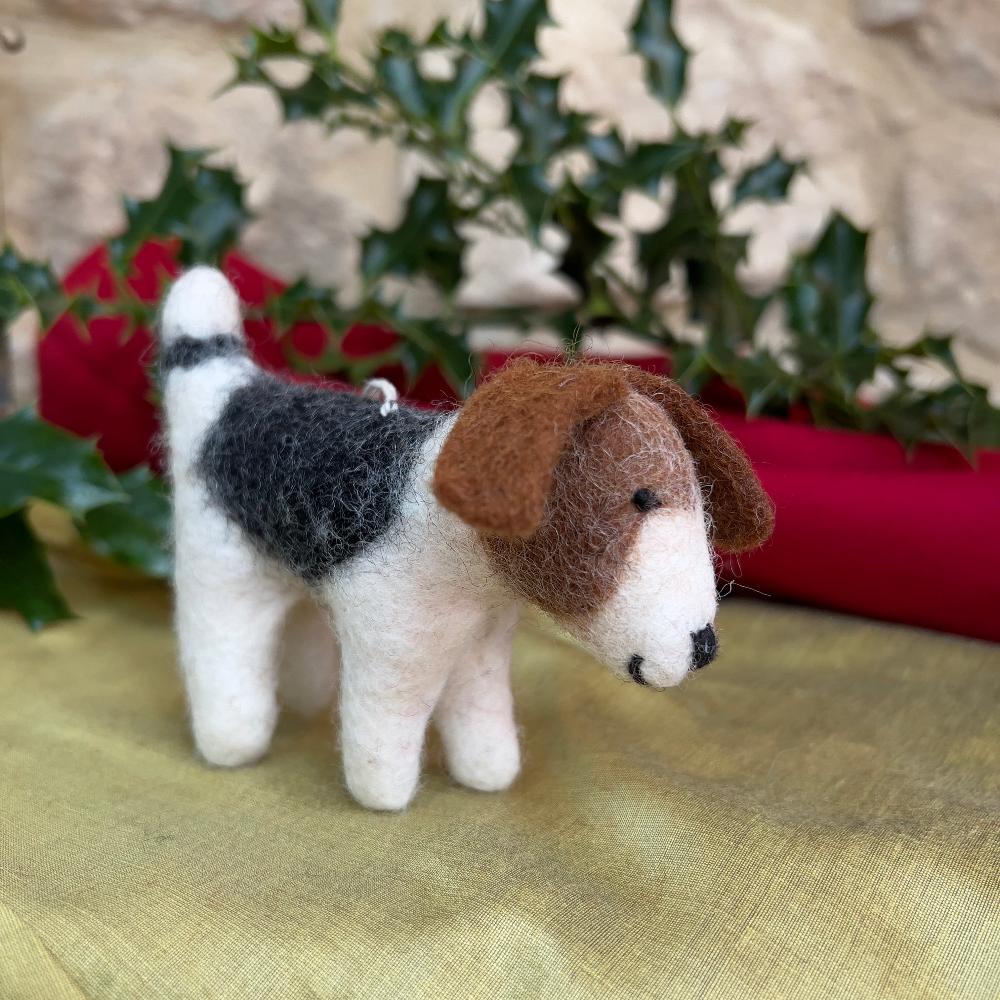 Handcrafted Felted Wool Patch Dog