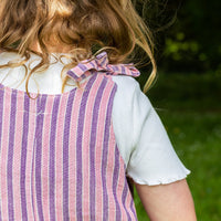 Children's Handcrafted Organic Cotton Dungarees - Pink & Purple Stripe