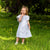 Girl's Cotton Dress - 'Butterfly' - Off White & Blue Stripe