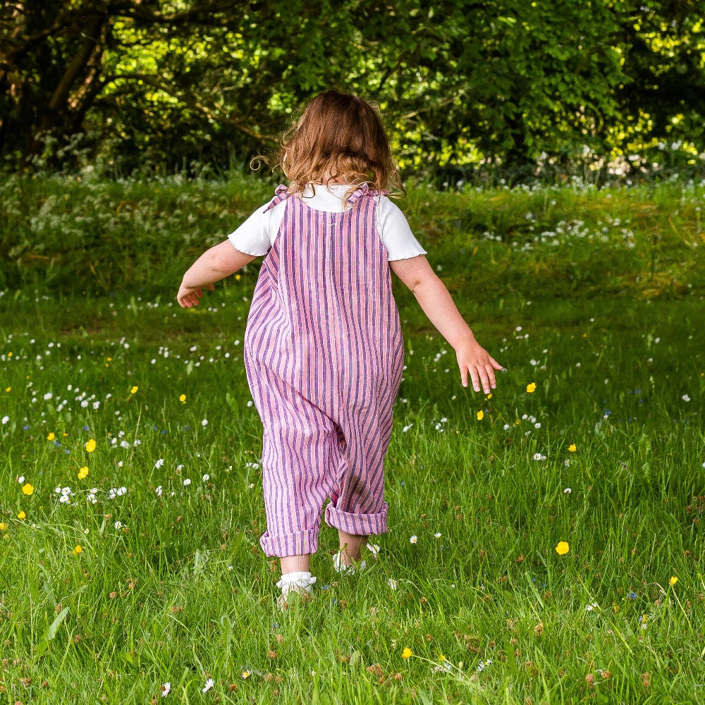 Children&#39;s Cotton Dungarees - Pink Stripe