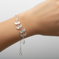 Handcrafted Silver 'Leaf' Bracelet