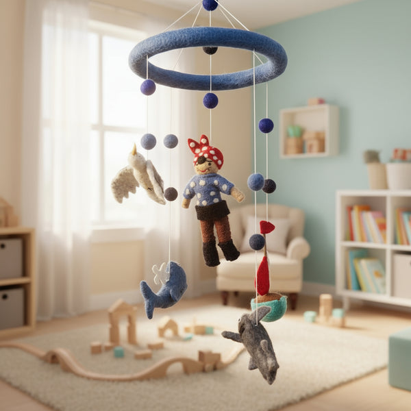 Pirate Mobile - Handcrafted Felted Wool