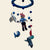 Handcrafted, felted wool Pirate and Ship children's toy mobile with various hanging characters.