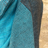 Handwoven Cashmere & Wool Reversible Pashmina - Teal & Grey