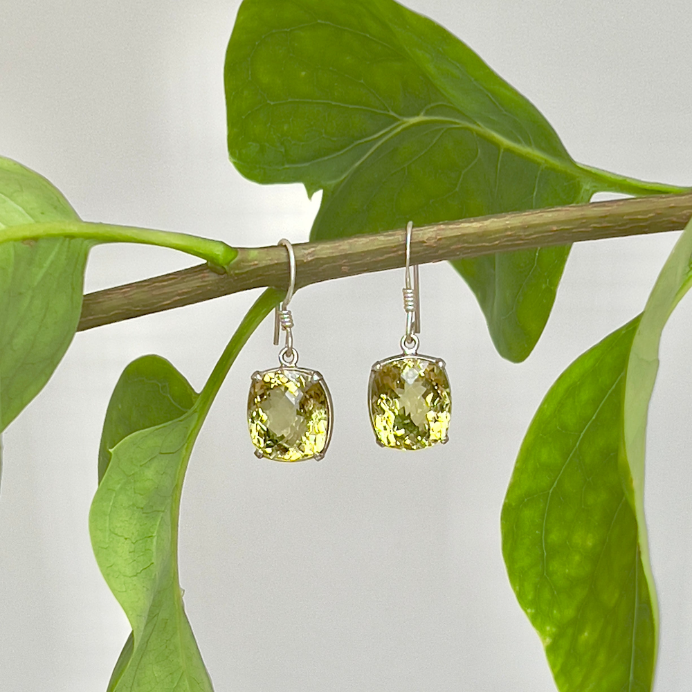 Yellow Topaz & Silver Earrings