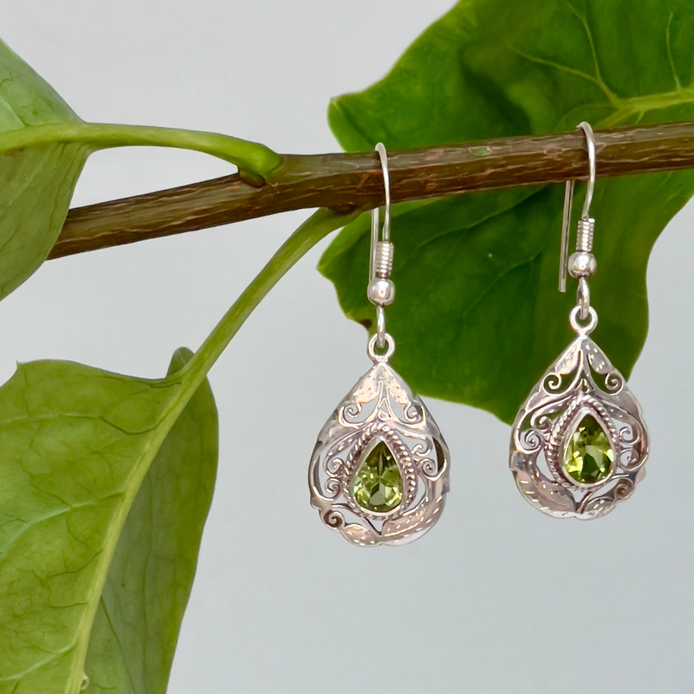 Peridot &amp; Silver Earrings