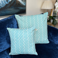 Hand Block Printed Organic Cotton Cushion - Parquet