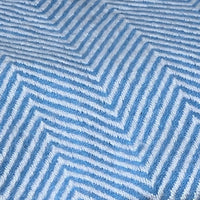 Cashmere Wool Throw / Blanket - Blue Herringbone