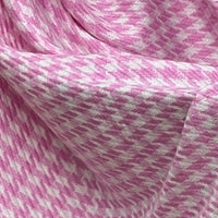 Cashmere Wool Throw / Blanket - Pink & White Checkered