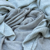 Cashmere Wool Throw / Blanket - Chocolate & Cream