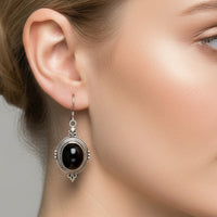 Black Star & Silver Earrings