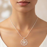 Handcrafted Silver 'Circle of Love' Mandala Necklace