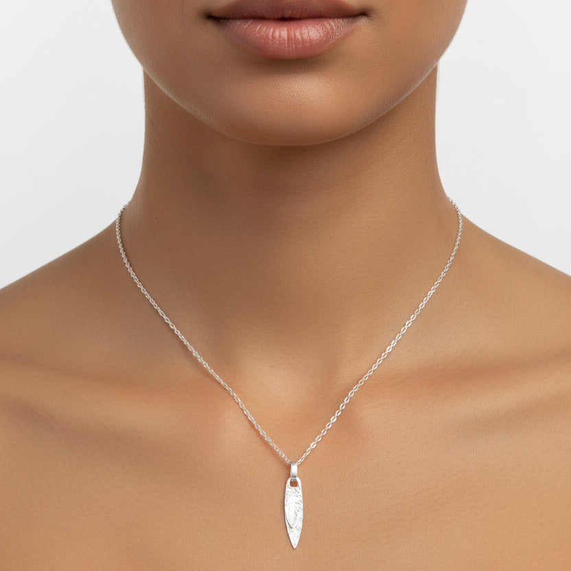 Handcrafted Silver 'Double Leaf' Necklace