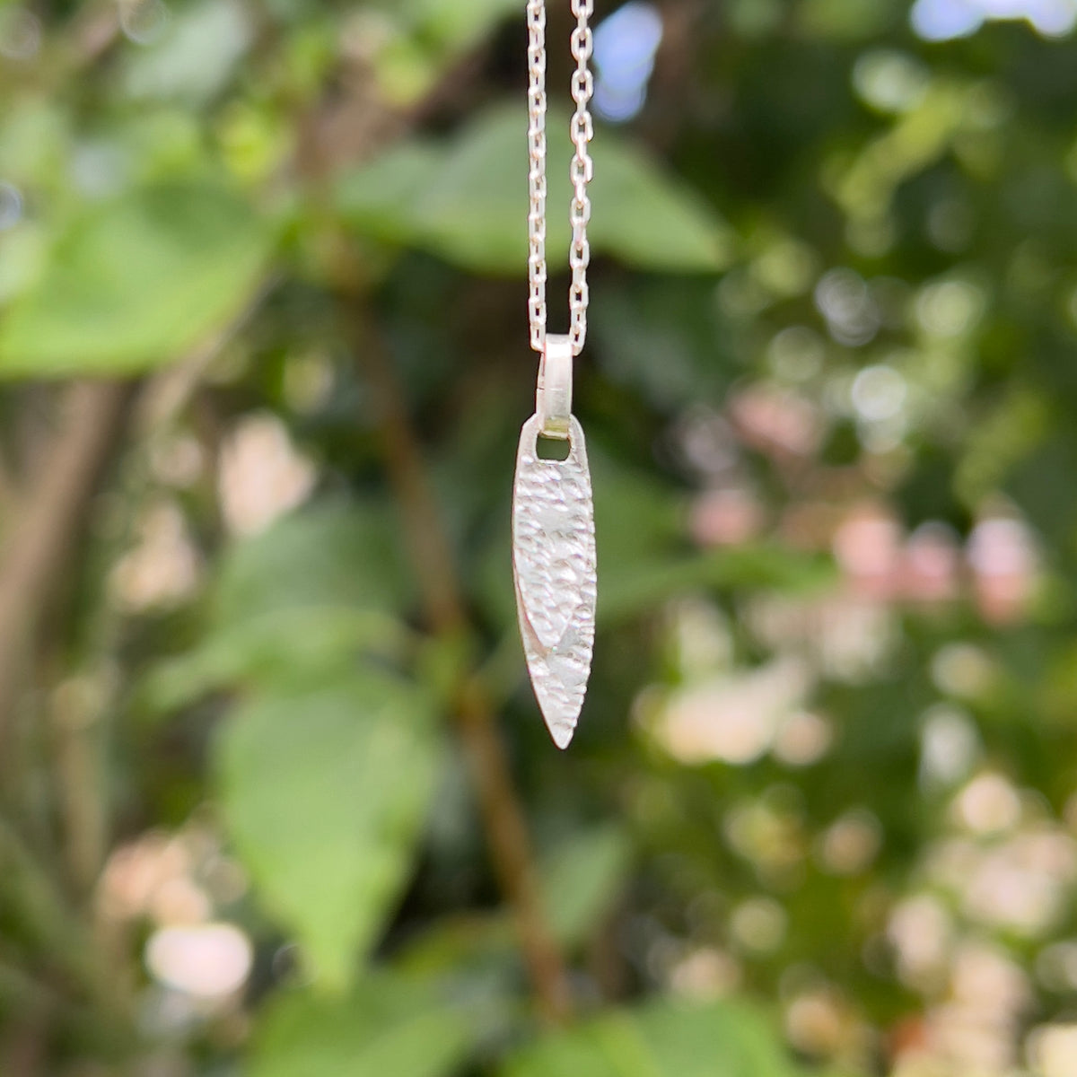 Handcrafted Silver 'Double Leaf' Necklace