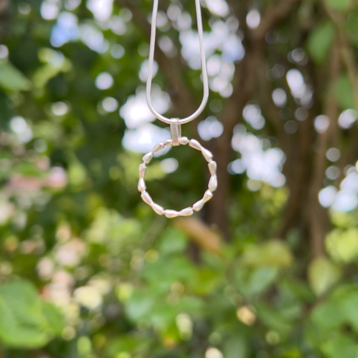 Handcrafted Silver 'Bamboo' Necklace