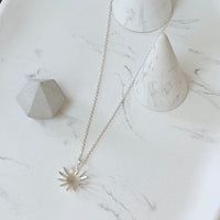 Handcrafted Silver 'Sun & Star' Necklace