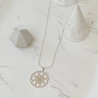 Handcrafted Silver 'Circle of Love' Mandala Necklace