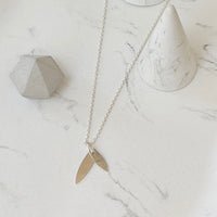 Handcrafted Silver 'Double Leaf' Necklace