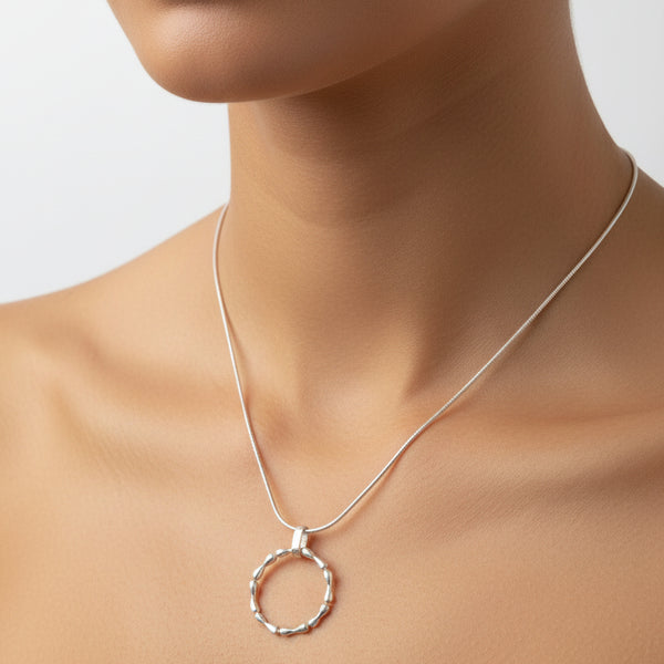Handcrafted Silver 'Bamboo' Necklace
