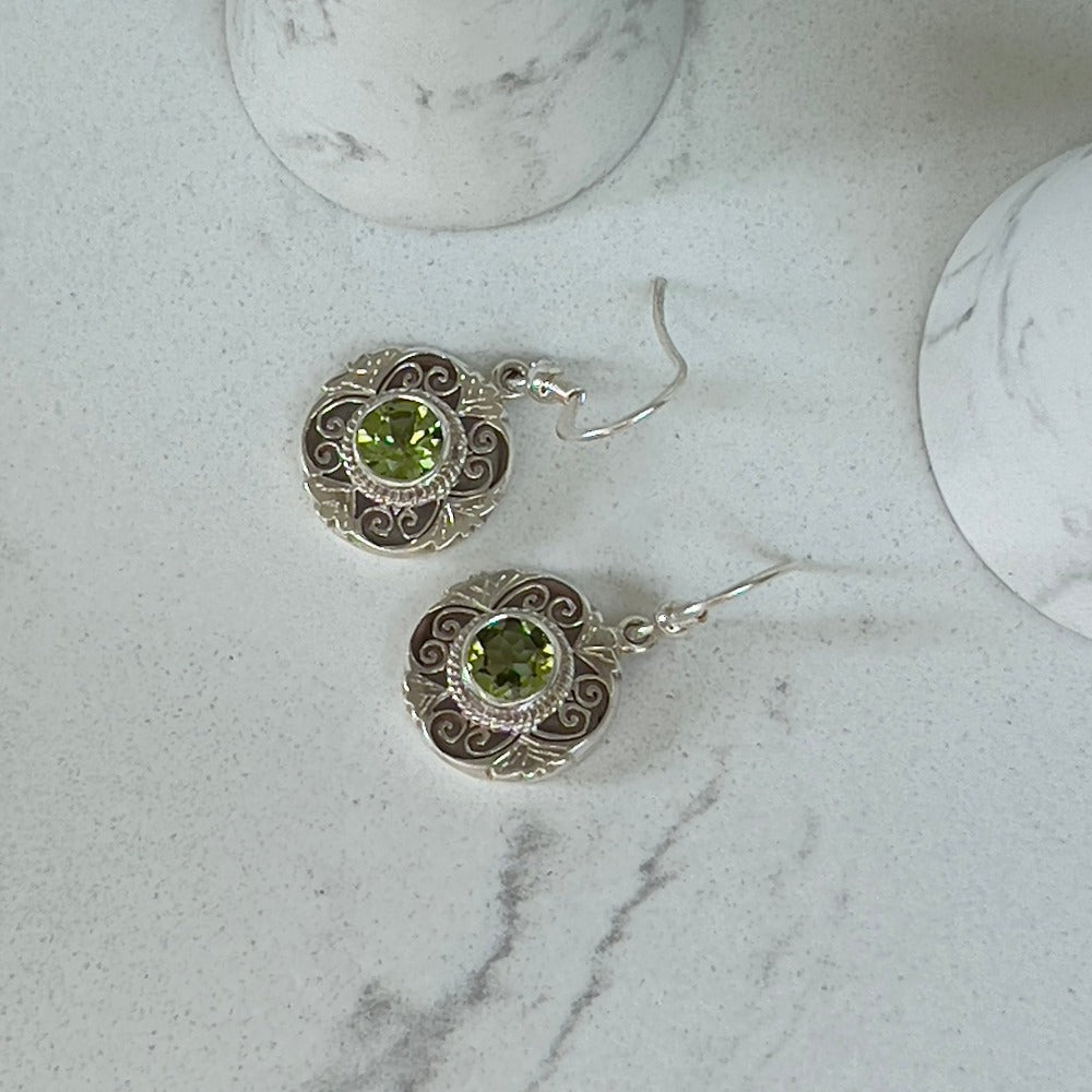 Peridot &amp; Silver Earrings