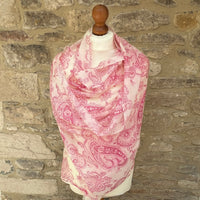 Cashmere Pashmina - Pink Paisley