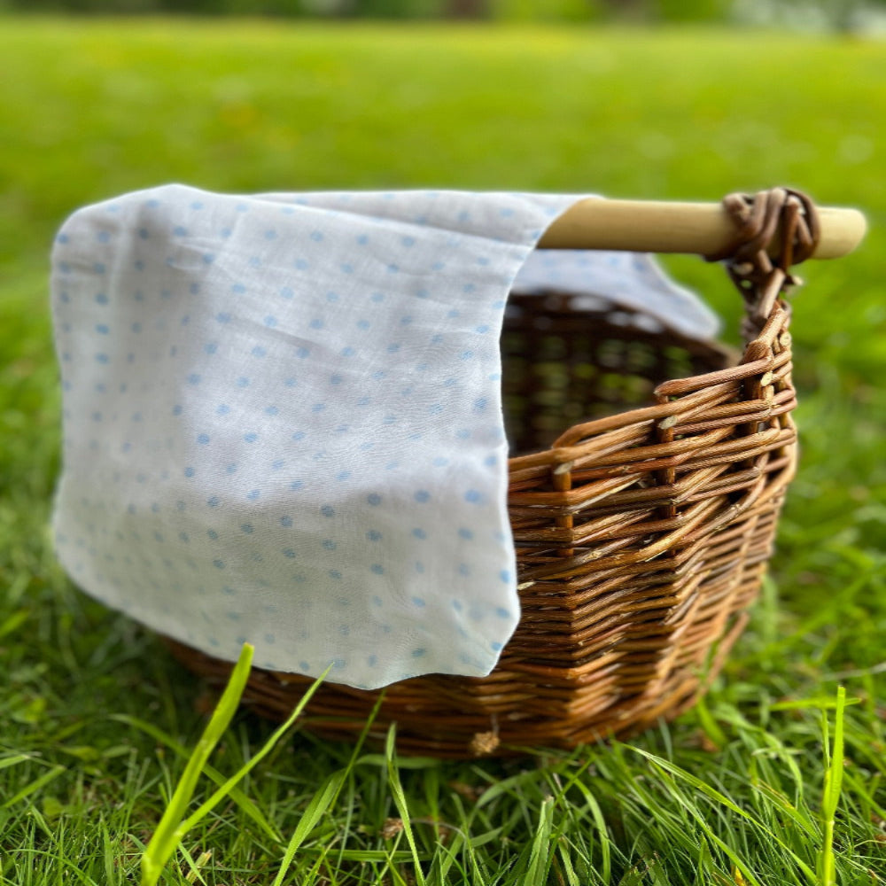 Triple Gauze Muslin Burping Cloths - Soft &amp; Contoured Baby Essential - Polka Dot Pattern