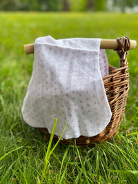 Triple Gauze Muslin Burping Cloths - Soft & Contoured Baby Essential - Polka Dot Pattern