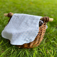 Triple Gauze Muslin Burping Cloths - Soft & Contoured Baby Essential - Polka Dot Pattern