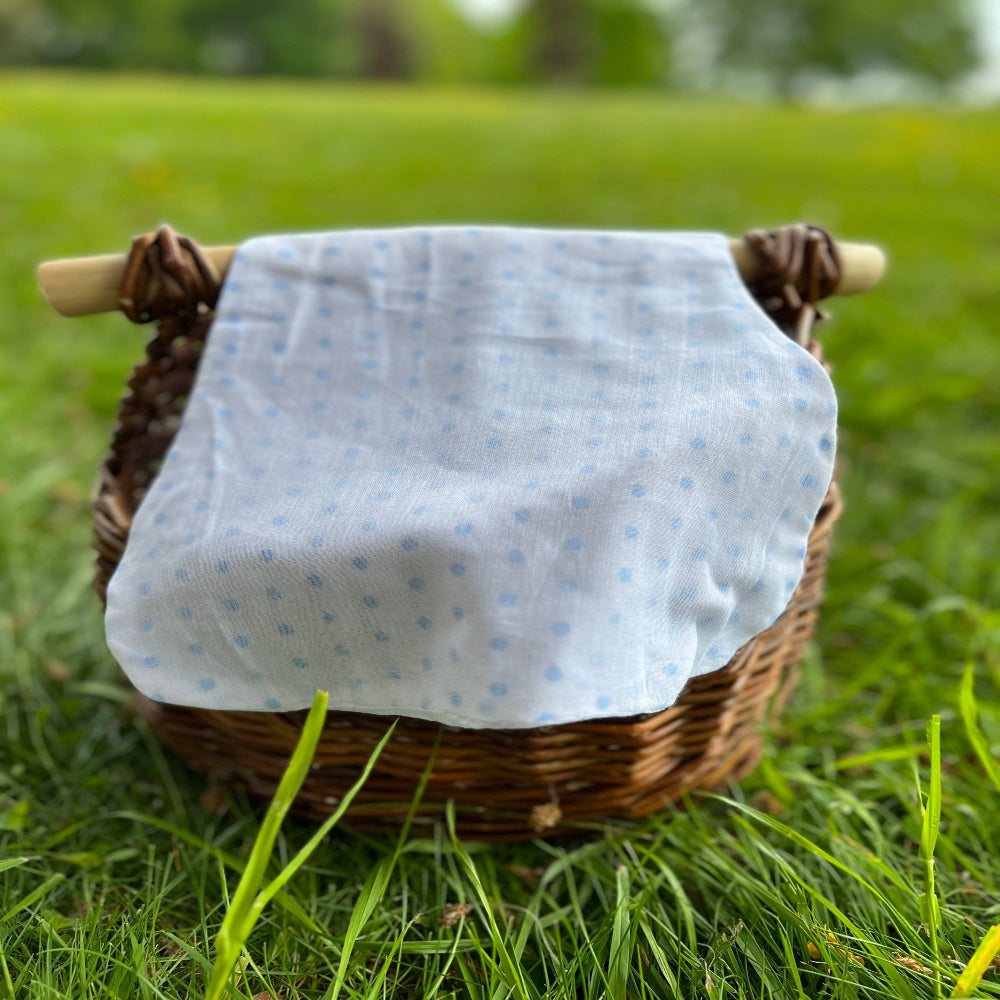 Triple Gauze Muslin Burping Cloths - Soft &amp; Contoured Baby Essential - Polka Dot Pattern