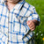 Unisex Cotton Shorts & Shirt Set - Off White with Blue Check