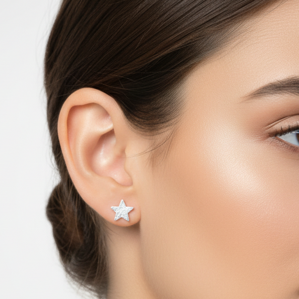 Handcrafted Silver 'Star' Earrings