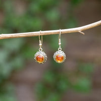 Silver & Amber Earrings