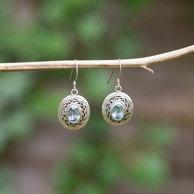 Silver & Aqua Marine Earrings