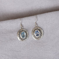 Silver & Aqua Marine Earrings