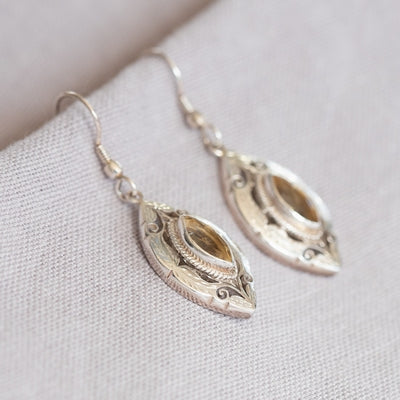 Douée -  Silver & Citrine Earrings