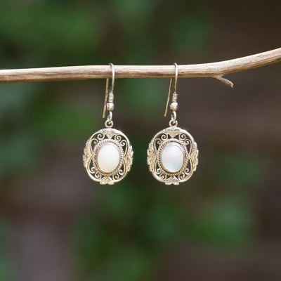 Douée -  Silver &amp; Opal Earrings