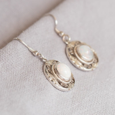 Douée -  Silver & Opal Earrings