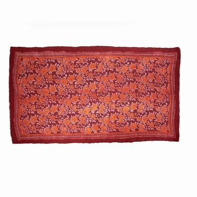 Douée -  Pure Wool Felted Floral Rug - Burgundy